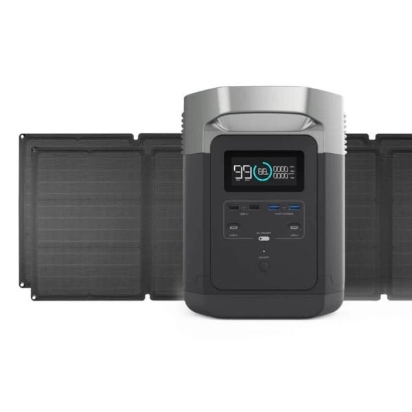 ECOFLOW DELTA + TWO x 110W SOLAR PANEL BUNDLE