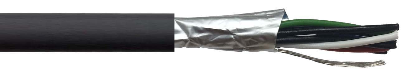 OSP4 4pr 24AWG Overall Foil Screen 600V SWA Black PE (9504)