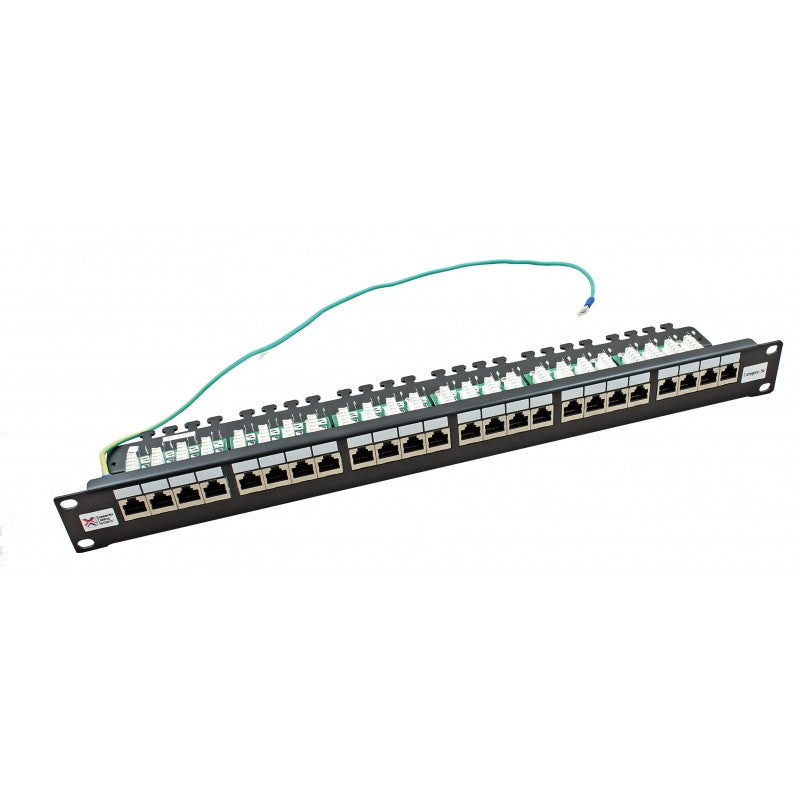 24 Port Cat5e FTP Shielded CCS 20/20 Right Angled Patch Panel