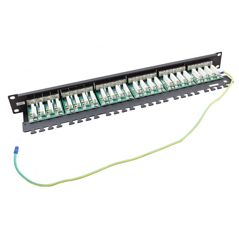 24 Port Cat5e FTP Shielded CCS 20/20 Right Angled Patch Panel