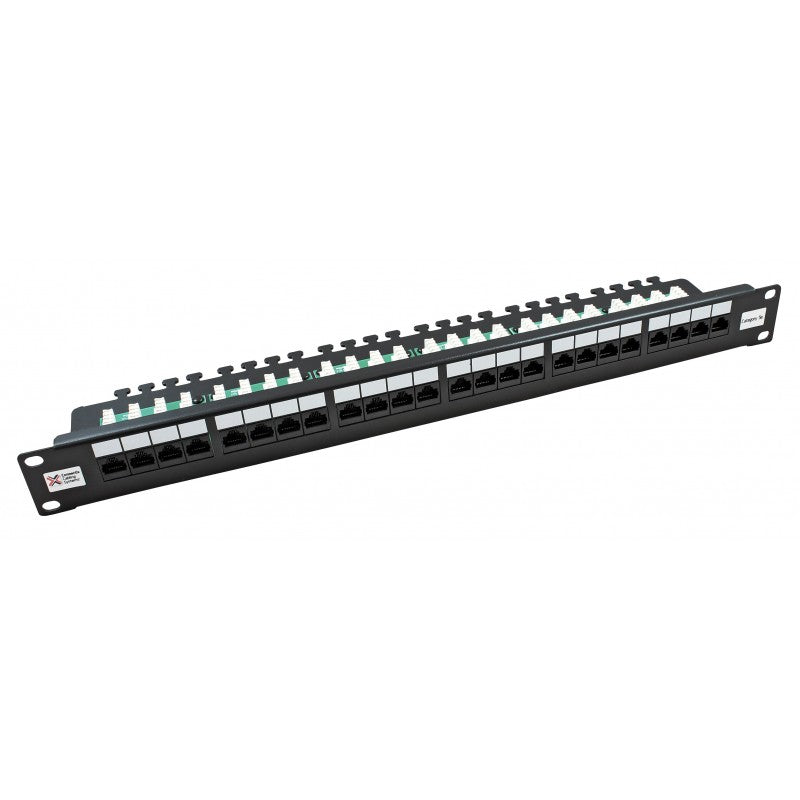 24 Port Cat5e UTP CCS 20/20 Right Angled Patch Panel