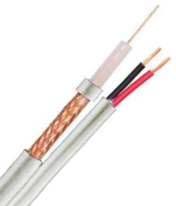 RG59 Coaxial + 2 Power Cores 0.5mm CCA White PVC