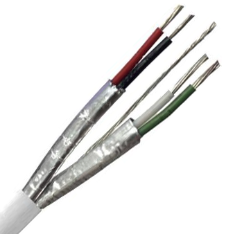 ISP2 2pr 22AWG Individual Foil Screen 600V White LSZH (8723)