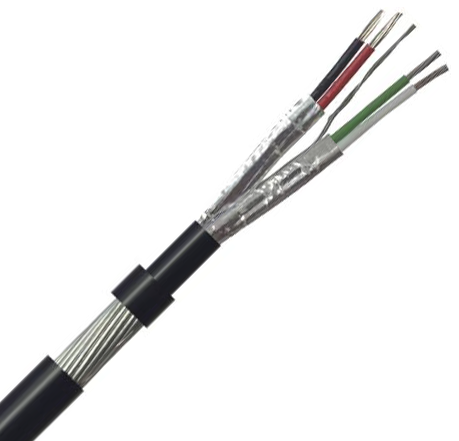 ISP2 2pr 22AWG Individual Foil Screen 600V SWA  Black PE (8723)