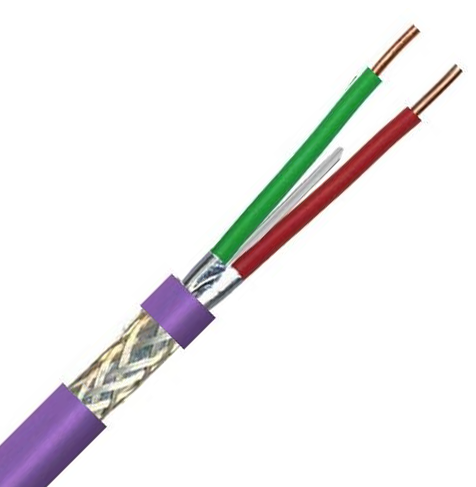 OFB1-22 1pr 22AWG Overall Foil and Braid Screen 600V Purple LSZH (3079A)