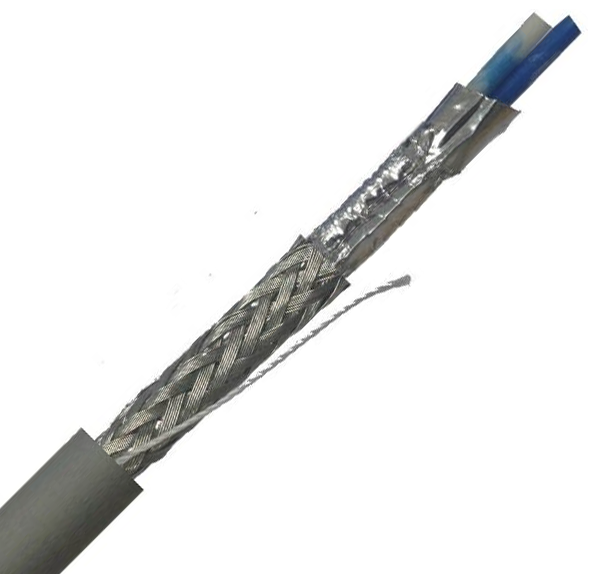 OFB1 1pr 24AWG Overall Foil and Braid Screen 600V Grey LSZH (9841)