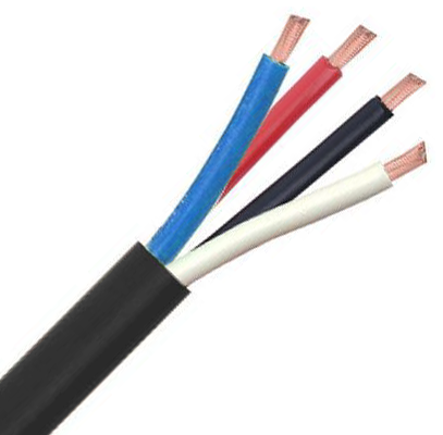 Speaker Cable Secure Sound 4 Core OFC 2.5mm Round Black UV LSZH